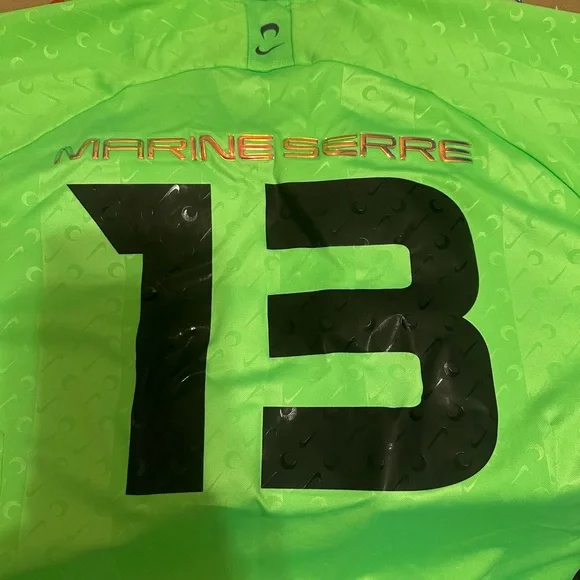Authentic Marine Serre X Nike Lime Green Top and Black/Cream Jumpsuit - Picture 5 of 9